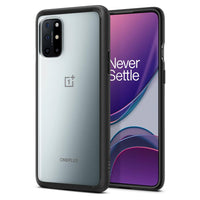 OnePlus 8T Case Ultra Hybrid in black showing the back and front